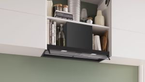 Bosch DBB85CC60, Serie 4, Integrierte Designhaube, 80 cm, Klarglas, Mattschwarz, EEK: B, mit 5 Jahren Garantie!