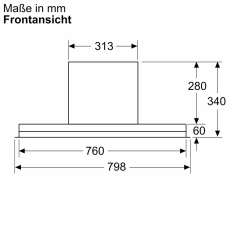 Bosch DBB85CC60, Serie 4, Integrierte Designhaube, 80 cm, Klarglas, Mattschwarz, EEK: B, mit 5 Jahren Garantie!