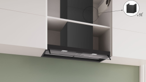 Bosch DBB85CC60, Serie 4, Integrierte Designhaube, 80 cm, Klarglas, Mattschwarz, EEK: B, mit 5 Jahren Garantie!