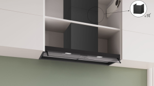 Bosch DBB95CC60, Serie 4, Integrierte Designhaube, 90 cm, Klarglas, Mattschwarz, EEK: B, mit 5 Jahren Garantie!