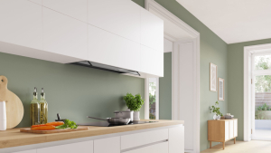 Bosch DBB95CC60, Serie 4, Integrierte Designhaube, 90 cm, Klarglas, Mattschwarz, EEK: B, mit 5 Jahren Garantie!