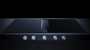 Kppersbusch KMI 9850.1 SR-E S1, 90 cm Muldenlftung inkl. Motor, rahmenlos, Edelstahlknebel, Gitter Edelstahl, mit 5 Jahren Garantie!