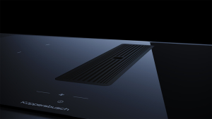 Kppersbusch KMI 9850.1 SR-E S5, 90 cm Muldenlftung inkl. Motor, rahmenlos, Edelstahlknebel, Gitter Black Velvet, mit 5 Jahren Garantie!