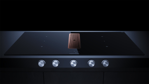 Kppersbusch KMI 9850.1 SR-E S7, 90 cm Muldenlftung inkl. Motor, rahmenlos, Edelstahlknebel, Gitter Copper, mit 5 Jahren Garantie!