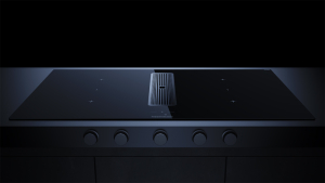 Kppersbusch KMI 9850.1 SR-S S1, 90 cm Muldenlftung inkl. Motor, rahmenlos, schwarze Knebel, Gitter Edelstahl, mit 5 Jahren Garantie!