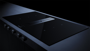 Kppersbusch KMI 9850.1 SR-S S1, 90 cm Muldenlftung inkl. Motor, rahmenlos, schwarze Knebel, Gitter Edelstahl, mit 5 Jahren Garantie!