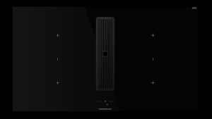 Kppersbusch KMI 9850.1 SR-S S2, 90 cm Muldenlftung inkl. Motor, rahmenlos, schwarze Knebel, Gitter Black Chrome, mit 5 Jahren Garantie!