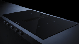 Kppersbusch KMI 9850.1 SR-S S2, 90 cm Muldenlftung inkl. Motor, rahmenlos, schwarze Knebel, Gitter Black Chrome, mit 5 Jahren Garantie!