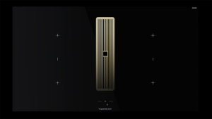 Kppersbusch KMI 9850.1 SR-S S4, 90 cm Muldenlftung inkl. Motor, rahmenlos, schwarze Knebel, Gitter Gold, mit 5 Jahren Garantie!