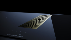 Kppersbusch KMI 9850.1 SR-S S4, 90 cm Muldenlftung inkl. Motor, rahmenlos, schwarze Knebel, Gitter Gold, mit 5 Jahren Garantie!