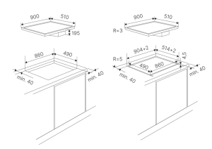 Kppersbusch KMI 9350.0 SR S5, 90 cm Muldenlftung inkl. Motor, rahmenlos, Abluftgitter Black Velvet, mit 5 Jahren Garantie!