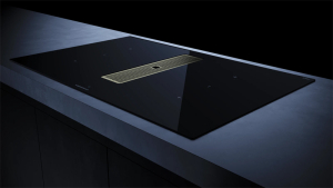 Kppersbusch KMI 8350.0 SR S4, 80 cm Muldenlftung inkl. Motor, rahmenlos, Abluftgitter Gold, mit 5 Jahren Garantie!