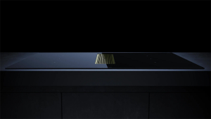 Kppersbusch KMI 8350.0 SR S4, 80 cm Muldenlftung inkl. Motor, rahmenlos, Abluftgitter Gold, mit 5 Jahren Garantie!