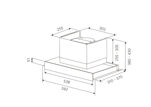 Kppersbusch DEL 6360.0 S, Lfterbaustein 59 cm, Schwarzes Glas, EEK: A+, mit 5 Jahren Garantie!