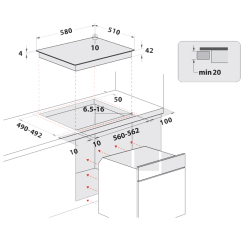 Privileg PCTHR 6042 NE, Glaskeramik-Kochfeld herdgebunden 60 cm, rahmenlos, mit 5 Jahren Garantie!