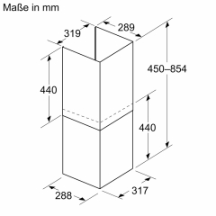 Constructa Kaminverl�ngerung, 450-854 mm, Mattschwarz, CZ51IBK172