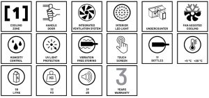 Dunavox Flow 19, Weinkhlschrank Unterbau, schwarz matt, DAUF-19.58MB. Mit 3 Jahren Garantie!