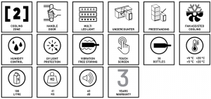 Dunavox Flow 38, Unterbau-Weinkhlschrank, schwarz matt, DAUF-38.100DMB. Mit 3 Jahren Garantie!