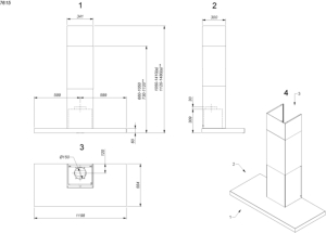 Novy Flat'line Wandhaube Extern 7615, Edelstahl, 120cm, mit 5 Jahren Garantie