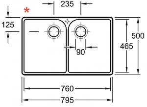 Villeroy & Boch Sp�lstein 80 X Doppelbecken, Farbe RW Stone White, Classicline