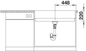 Blanco Vintera XL 9 U-F Silgranit, Farbe felsgrau, InFino Ablauf, 526102