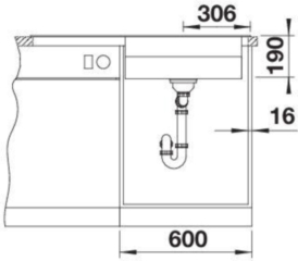 Blanco Etagon XL 6 S Einbausp�le, Silgranit, Farbe felsgrau, 528094