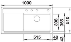 Blanco Etagon XL 6 S Einbausp�le, Silgranit, Farbe vulkangrau, 528095