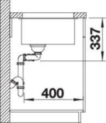 Blanco Subline 480/320-U Silgranit, Farbe vulkangrau, InFino Ablauf, 527351