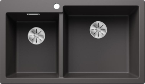 Blanco Pleon 9 Einbausp�le, Silgranit, Farbe felsgrau, InFino Ablauf, 523058