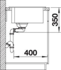 Blanco Pleon 9 Einbausp�le, Silgranit, Farbe felsgrau, InFino Ablauf, 523058