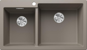 Blanco Pleon 9 Einbausp�le, Silgranit, Farbe tartufo, InFino Ablauf, 523064