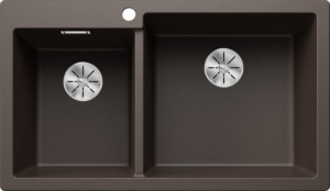 Blanco Pleon 9 Einbausp�le, Silgranit, Farbe cafe, InFino Ablauf, 523066