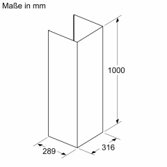 Bosch DWZ1FB3K2, Kaminverl�ngerung, 1000 mm, Metall-Optik