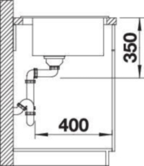 Blanco Pleon 8 Einbausp�le, Silgranit, Farbe anthrazit, InFino Ablauf, 523043
