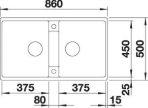 Blanco Zia 9 Einbausp�le, Silgranit, Farbe weiss, 516678