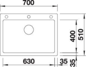 Blanco Pleon 8 Einbausp�le, Silgranit, Farbe felsgrau, 527782
