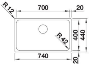 Blanco Solis 700-U, Edelstahl b�rstfinish, InFino Ablauf, 526125