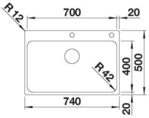 Blanco Solis 700-IF/A, InFino Ablauf, mit PushControl� Ablauffernbedienung, 526127