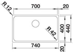 Blanco Solis 700-IF, Edelstahl b�rstfinish, InFino Ablauf, 526126