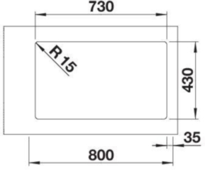 Blanco Solis 700-IF, Edelstahl b�rstfinish, InFino Ablauf, 526126