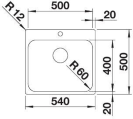 Blanco Supra 500-IF/A, Edelstahl b�rstfinish, ohne Ablauffernbedienung, 526354