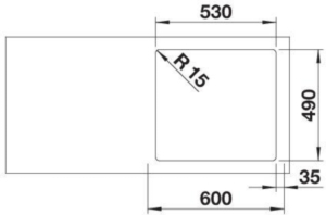 Blanco Supra 500-IF/A, Edelstahl b�rstfinish, ohne Ablauffernbedienung, 526354