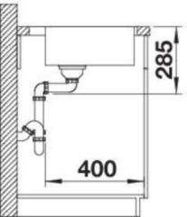 Blanco Supra 500-IF/A, Edelstahl b�rstfinish, ohne Ablauffernbedienung, 526354