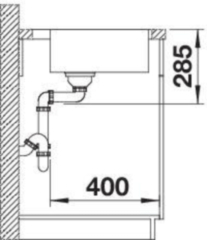 Blanco Supra 400 IF/A Edelstahl B�rstfinish, ohne Ablauffernbedienung, 526352