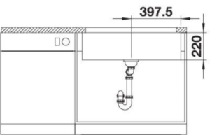 Blanco Villae Single Farmhouse Keramik, Farbe kristallweiss gl�nzend, ohne Ablauffernbedienung, 525163
