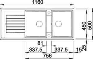 Blanco Zia 8 S Einbausp�le, Silgranit, weiss, ohne Ablauffernbedienung, 515597