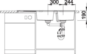 Blanco Zia 8 S Einbausp�le, Silgranit, softweiss, ohne Ablauffernbedienung, 527209