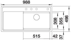 Blanco Etagon XL 6 S-F Einbausp�le fl�chenb�ndig, Silgranit, Farbe vulkangrau, InFino Ablauf, 528103