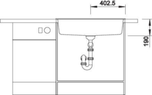 Blanco Dalago 8-F Silgranit, fl�chenb�ndig, Farbe weiss, 516644