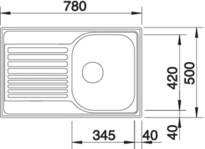 Blanco Tipo 45 S Compact Einbausp�le, Edelstahl, mit Ablauffernbedienung, 514104